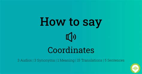 co-ords pronunciation|How to Pronounce Coords (CORRECTLY!)